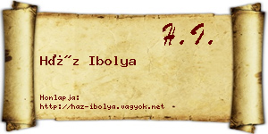 Ház Ibolya névjegykártya